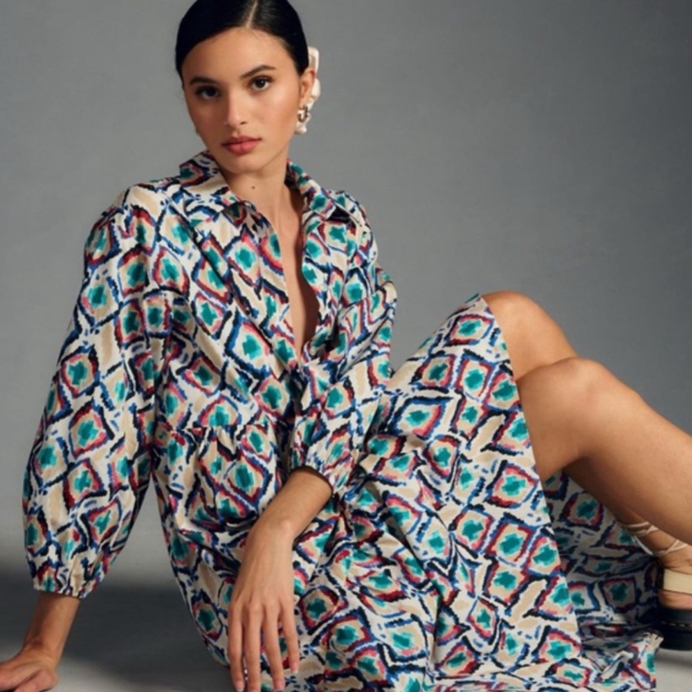 The Bettina Tiered Shirt Dress by Maeve - Picture 2 of 15